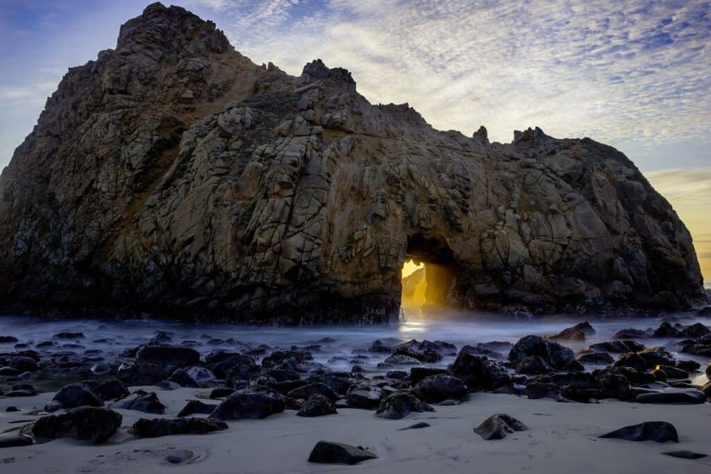 rock arch on the coast at Big Sur